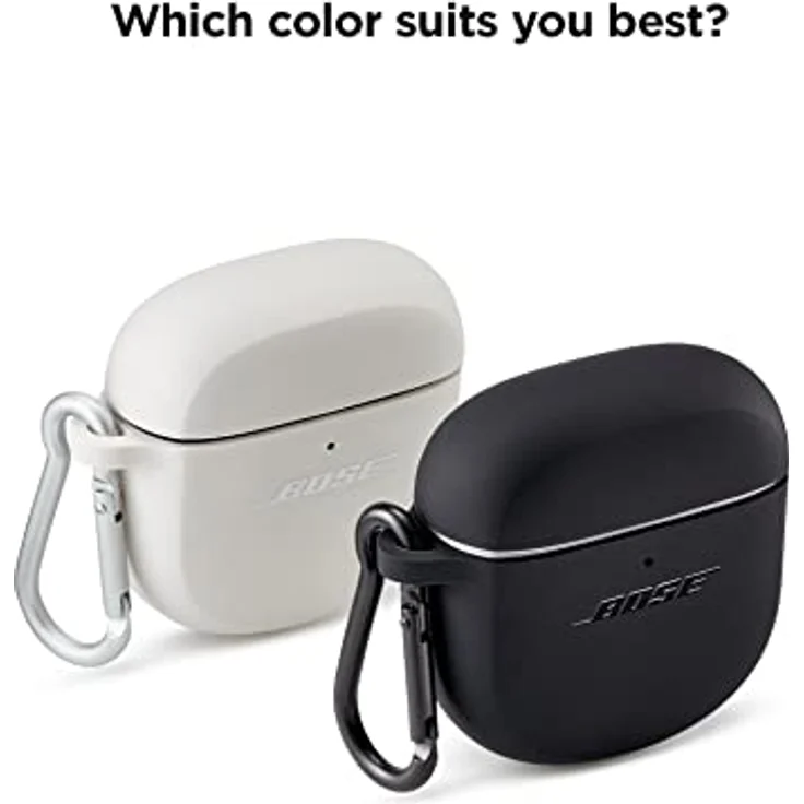 Bose Etui-Schutzhülle für die QuietComfort Earbuds II, Schutzhülle aus Silikon, mit Aluminiumkarabiner zum einfachen Anhängen, Soapstone – Bild 5