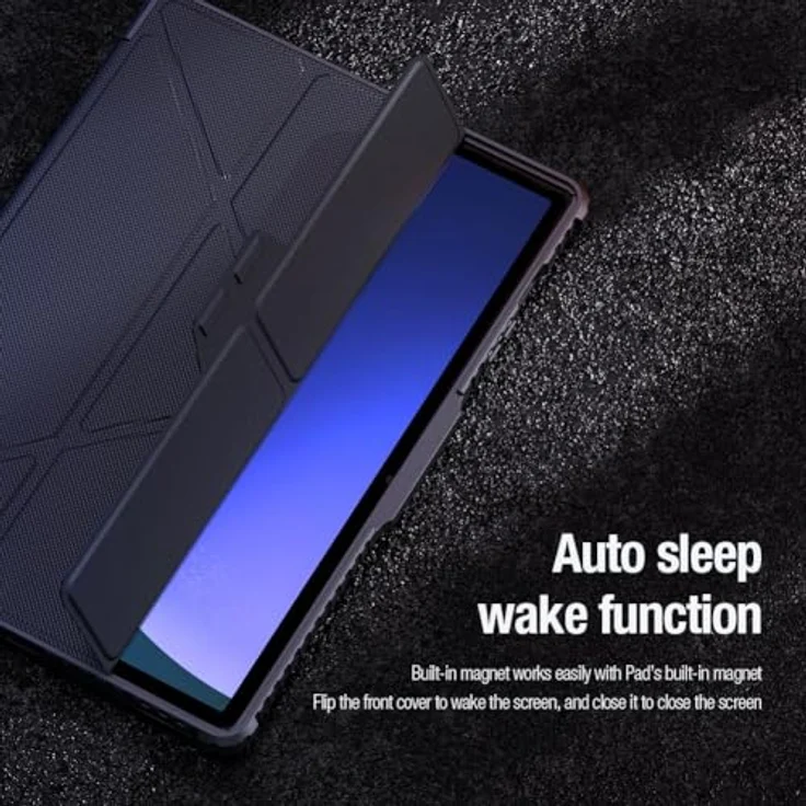 Nillkin Bumper Leather Case Pro Hülle für Samsung Galaxy Tab S9, Schwarz – Schutz mit Multi-Winkel-Halterung, verschiebbare Kameraabdeckung, kompatibel mit S Pen – Bild 6