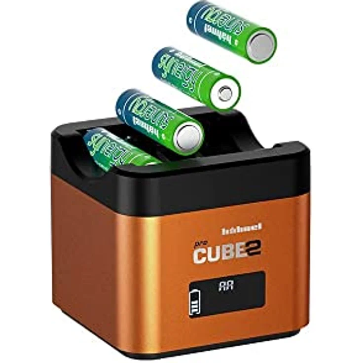 Hahnel ProCube2 Compatible with Sony, Auto--Indoor-Batterieladegerät, orange, LCD, AA, Lithium-Ion (Li-Ion), Nickel-Metallhydrid (NiMH), Compatible with Sony DMW-PLC12, BLF19, BLG10 & NP-W126 – Bild 3