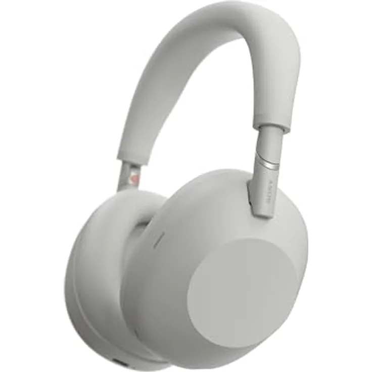 Sony WH-1000XM6, Flagship Noise Cancelling Over-Ear Wireless Kopfhörer, Signature Hi-Res Sound, faltbares Design, 30 Std Akku, Silber