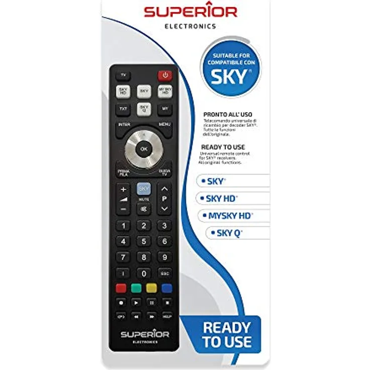 Superior Electronics Universal Replacement Sky/Sky HD/My Sky/Sky Q (Italy/Austria) Ready to be Used, Black, SUPTRB027