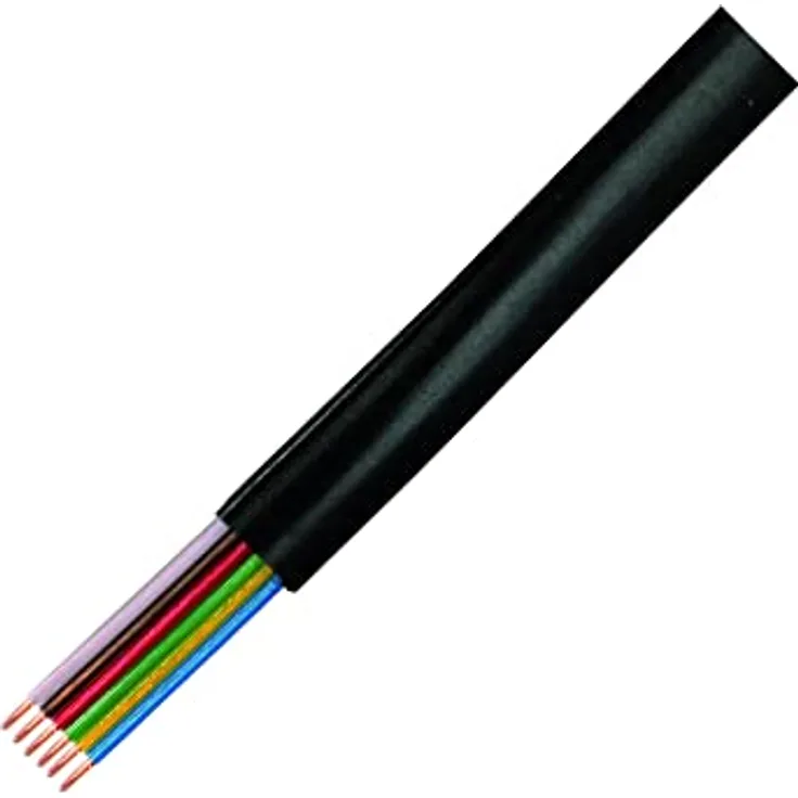 LogiLink CM06 Telefonkabel, 6-adrig, Flach, 100 m Länge, Schwarz