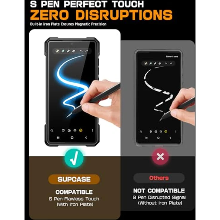 SupCase Samsung Galaxy S25 Ultra Hülle mit Ringständer Unicorn Beetle Grip SPen Friendlich Schwarz [MagSafe kompatibel] – Bild 3