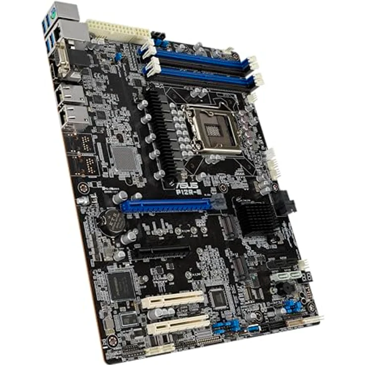 ASUS P12R-E Server Motherboard - Intel Xeon Scalable-Prozessor, DDR4 ECC-Speicher, PCIe 3.0-Unterstützung, Dual Intel Gigabit LAN, ASUS Control Center Express - ATX, LGA 1200 (D) – Bild 2