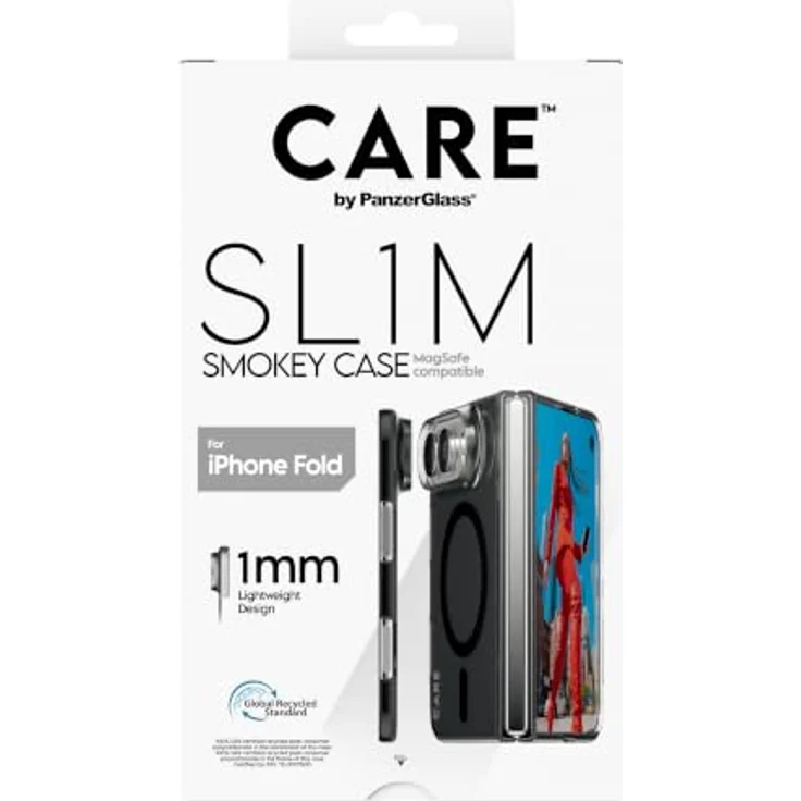 CARE by PanzerGlass Signature Case SLIM, PC/TPU Hülle für Apple iPhone Duo, MagSafe-kompatibel, 1 mm dünn, Smokey Black – Bild 3