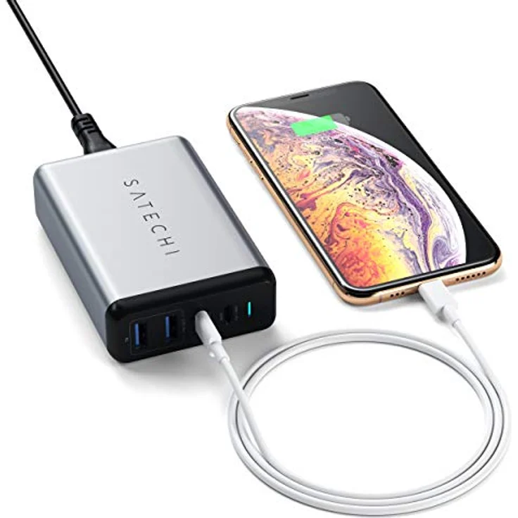 Satechi 75W Dual USB-C PD Travel Charger Space Grey - Preisvergleich – Bild 3