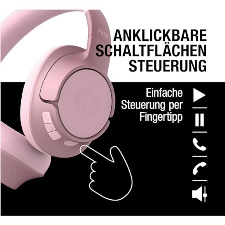 Fresh 'n Rebel Clam Fuse Bluetooth kopfhörer Over Ear mit Hybrid Active Noise Cancelling, mit ENC-Mikrofon (perfekte Anrufe), Kabellose kopfhörer mit Ambient Mode, 45h Spielzeit (Rosa) – Bild 5