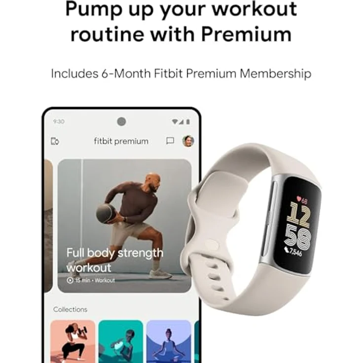 Fitbit Charge 6, Smartwatch mit Google-Apps, EKG-Funktion, Herzfrequenzüberwachung und 7 Tagen Akkulaufzeit, Schwarz – Bild 9
