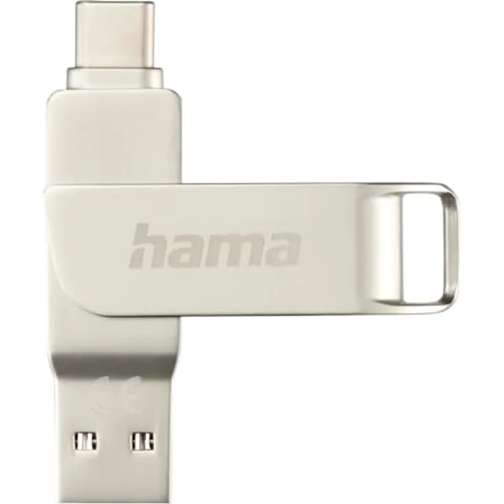 Hama USB-Stick C-Rotate Pro, USB-C 3.1/3.0, 128GB, 100MB/s, Silber