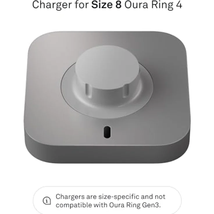 OURA Oura Ring 4 Ladegerät - Grau - Größe 8 - Ladestation und USB-C Kabel | Lädt Ihren Smart Ring Akku für bis zu 8 Tage auf – Bild 2