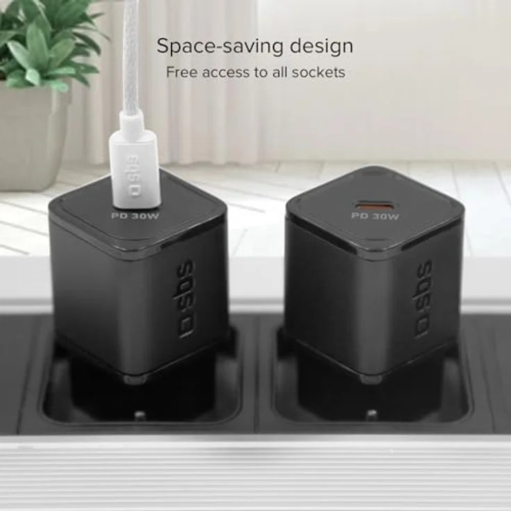 SBS 30W GaN USB-C Ladegerät Power Delivery, kompakt, Schwarz – Bild 7