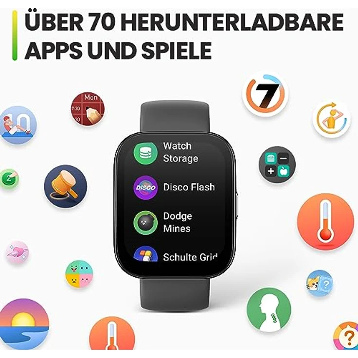 Amazfit Bip 5 Smartwatch mit Herzfrequenz, 1,91" Display mit 120 Sportmodi, Bluetooth-Anruf, GPS & 4 Satellitenpositionierungssysteme, Alexa, SpO2-Monitor, 10 Tage Akkulaufzeit für Damen Herren – Bild 4