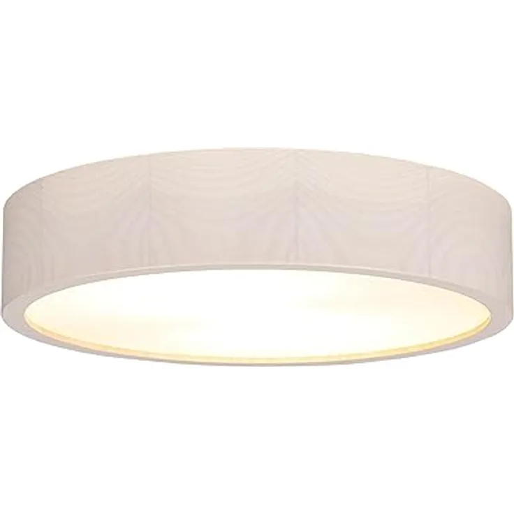 Licht-Erlebnisse Deckenlampe ARBARO Glas Holz geweißt Ø37 cm E27 2-flammig blendarm Wohnzimmer