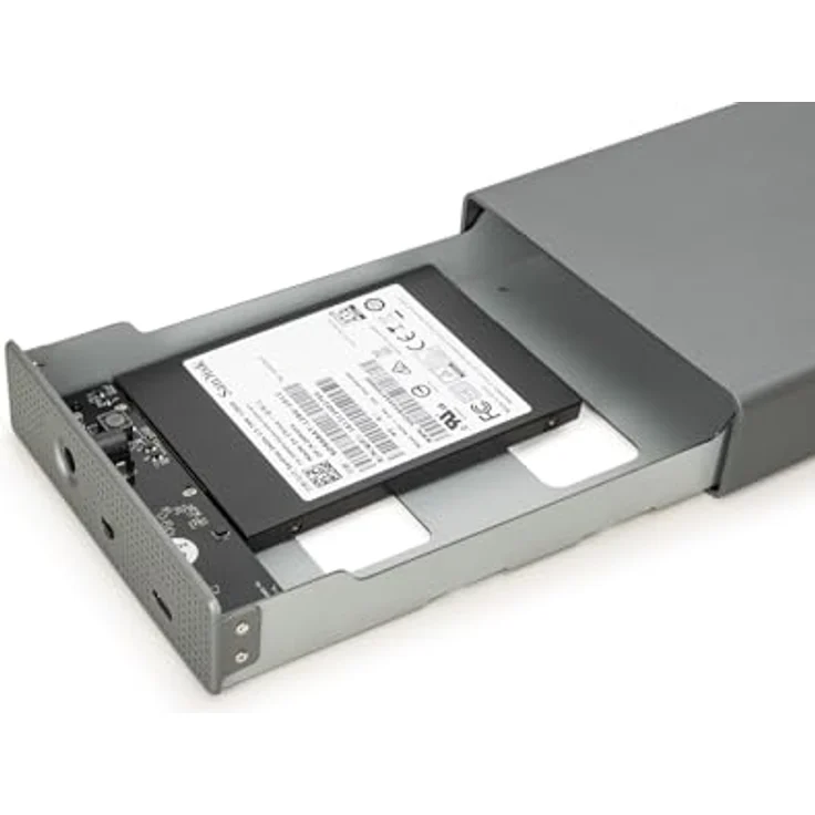 DIGITUS Festplattengehäuse, USB 3.2 Gen1 für 3,5 und 2,5 Zoll SATA-HDD/SSD, Aluminium, bis 16 TB, grau – Bild 3