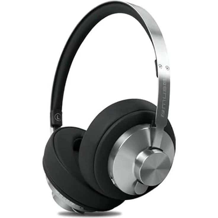 Muse M-298 SBL, Stereo Kopfhörer mit Bluetooth, Aktive Geräuschunterdrückung, Kabelgebunden und Kabellos, Schwarz/Silber – Bild 3