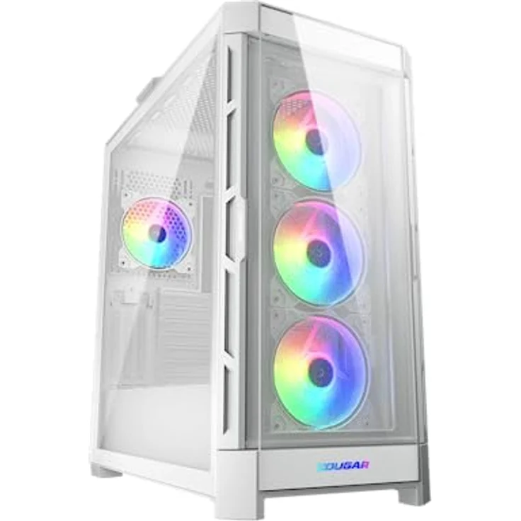 COUGAR DUOFACE PRO RGB Mid Tower PC Gehäuse mit 2 Frontplatten und RGB Lüftern (Weiss) – Bild 4