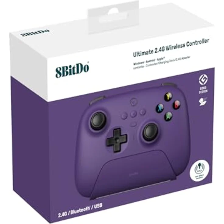 8Bitdo Ultimate 2.4G Wireless Controller, Hall Effect Joystick Update, Gaming Controller with Charging Dock for PC, Android, Steam Deck & Apple (Purple) – Bild 5