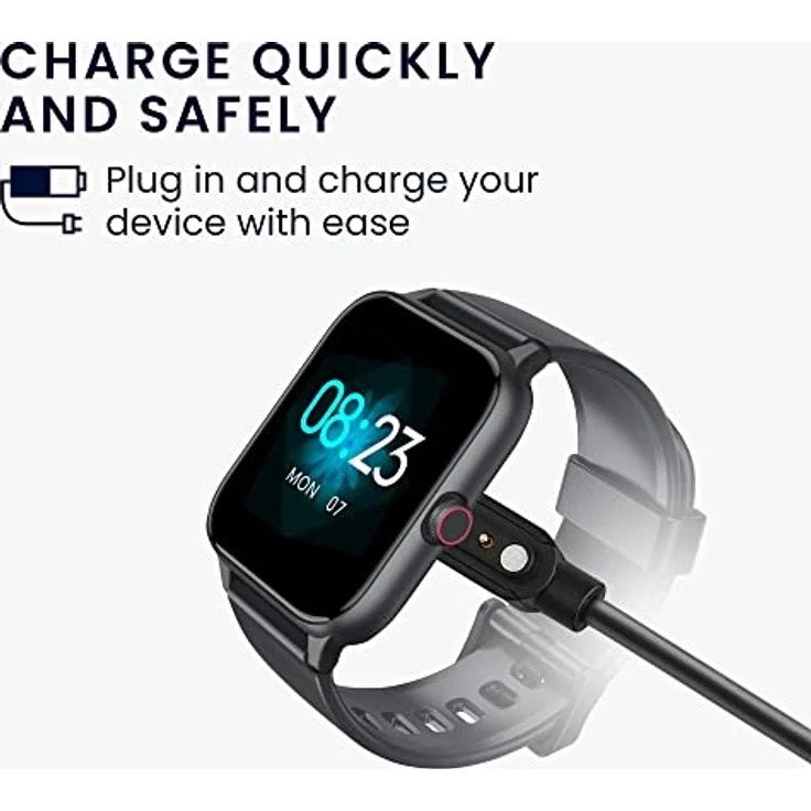 kwmobile USB Kabel Charger für Blackview R30 Pro / R8 / R3 / R3 Pro / X2 / X1 / Letsfit / Fitpolo, 100 cm lang, schnelles Ladekabel in Schwarz – Bild 2