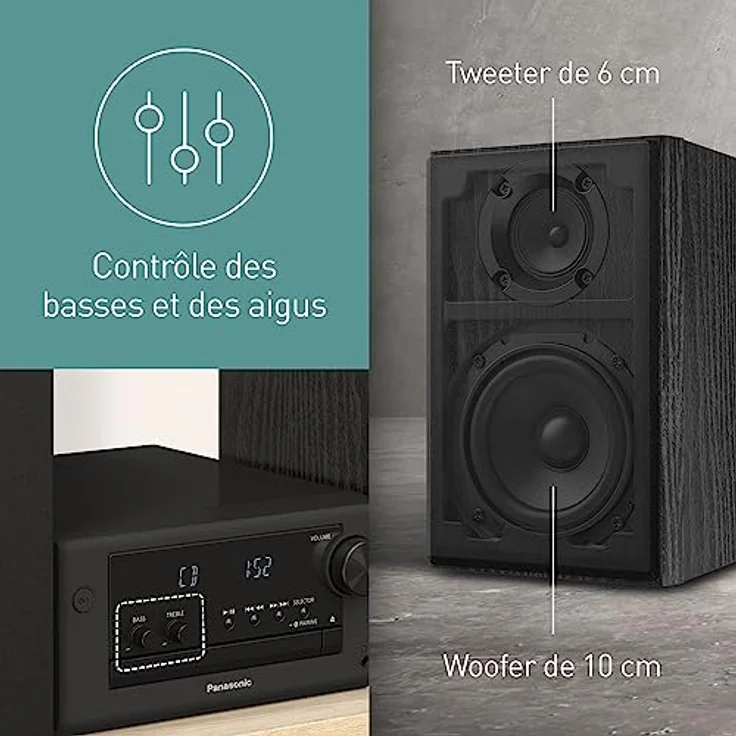 Panasonic SC-PM702 (Bluetooth, CD Player, 1x 80 W), Stereoanlage, Schwarz – Bild 6