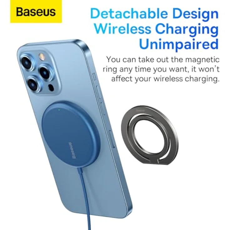 Baseus Tool Halo Magnetic Ring Holder Phone Stand, Aluminium Legierung, für Smartphones ab 5.4 Zoll, grau – Bild 5