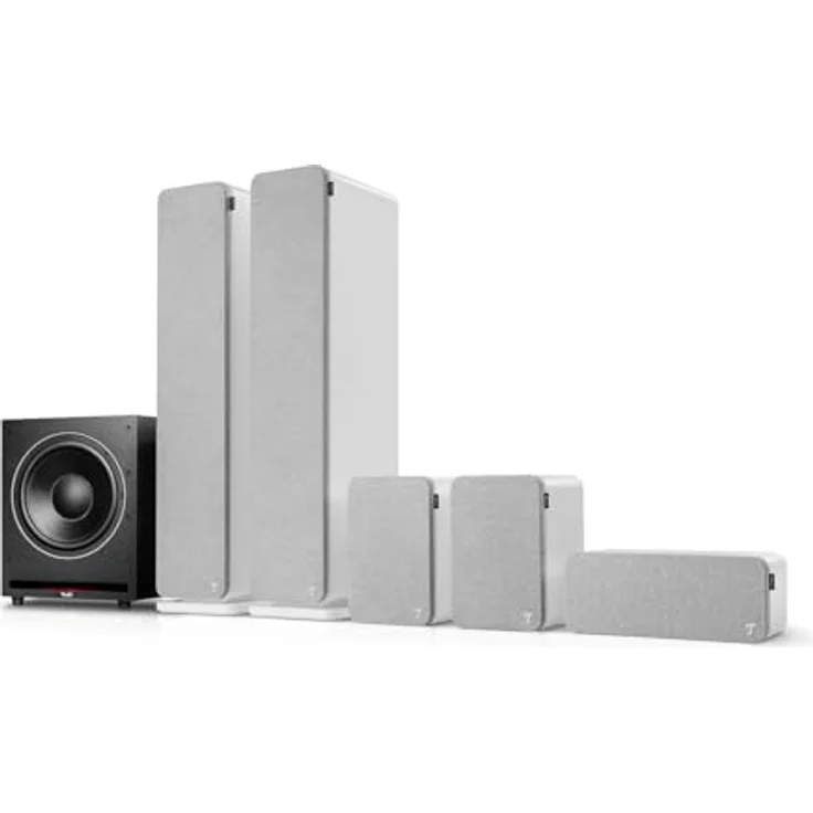 Teufel Ultima 40 Surround Power Edition 5.1-Set, Heimkino Lautsprecher mit riesigem Subwoofer, 3-Wege-System, Bassreflex, optional kabellos, weiß – Bild 2