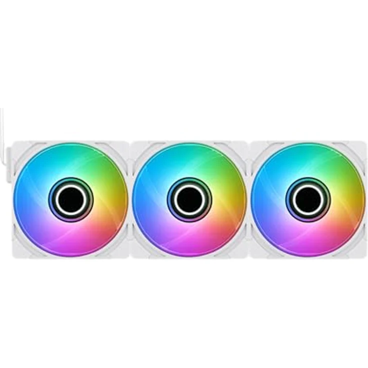 Thermaltake CT140 EX Infinity ARGB Sync, 140-mm-ARGB-PWM-Lüfter im 3er-Pack mit Dual Infinity Mirrors und MagForce 2.0, Farbe: Snow – Bild 1