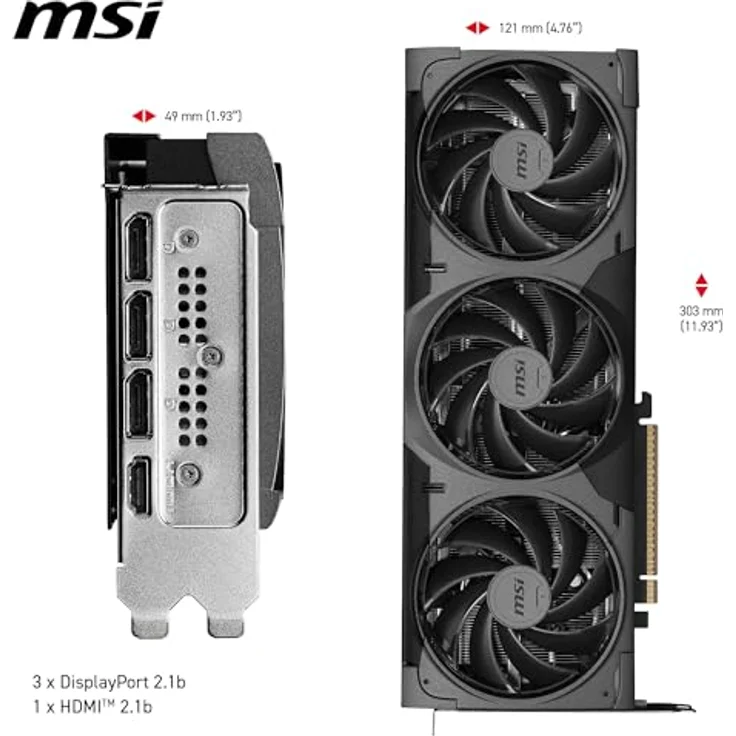 MSI GeForce RTX 5080 VENTUS 3X OC, Grafikkarte mit 16 GB GDDR7, Schwarz, Reflex 2 RTX AI DLSS 4.5 – Bild 6