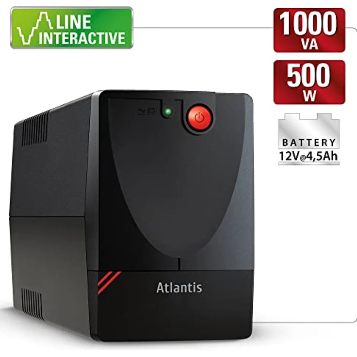 Atlantis UPS X1500, Leistung 1000VA, 500W, Line Interactive – Bild 2