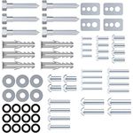 [Neu] conecto Vesa Schrauben Set 66 teilig, optimal für TV Befestigung, TV Wandhalterung, TV Halterung, Befestigungsschrauben mit Dübel & Unterlegscheiben, Silber - Preisvergleich