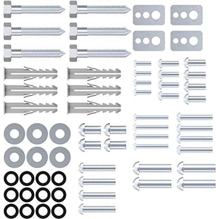 [Neu] conecto Vesa Schrauben Set 66 teilig, optimal für TV Befestigung, TV Wandhalterung, TV Halterung, Befestigungsschrauben mit Dübel & Unterlegscheiben, Silber - Preisvergleich