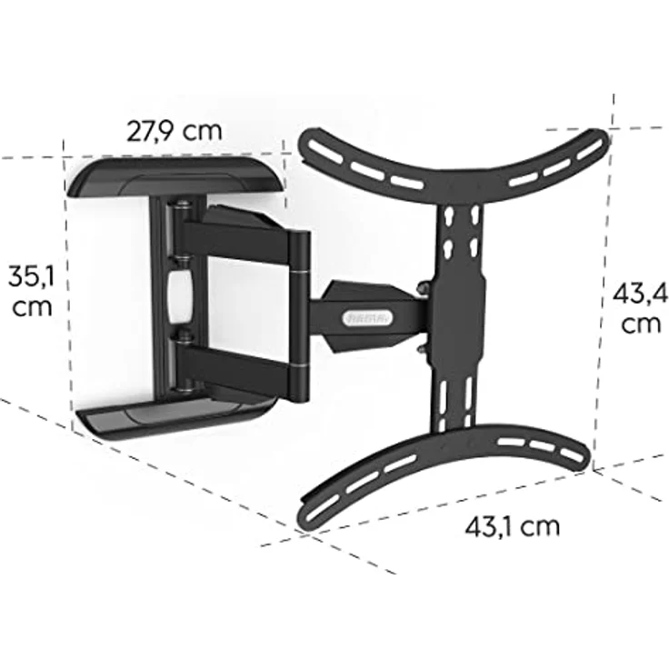 Hama TV-Wandhalterung, schwenkbar, neigbar, ausziehbar, 165 cm (65"), 35 kg, Schwarz – Bild 6
