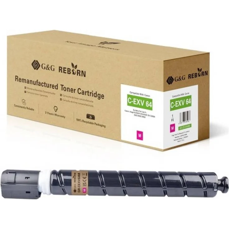G&G Toner GR-CEXV64M für Canon 5755C002, kompatibel, Magenta, 25500 Seiten Leistung
