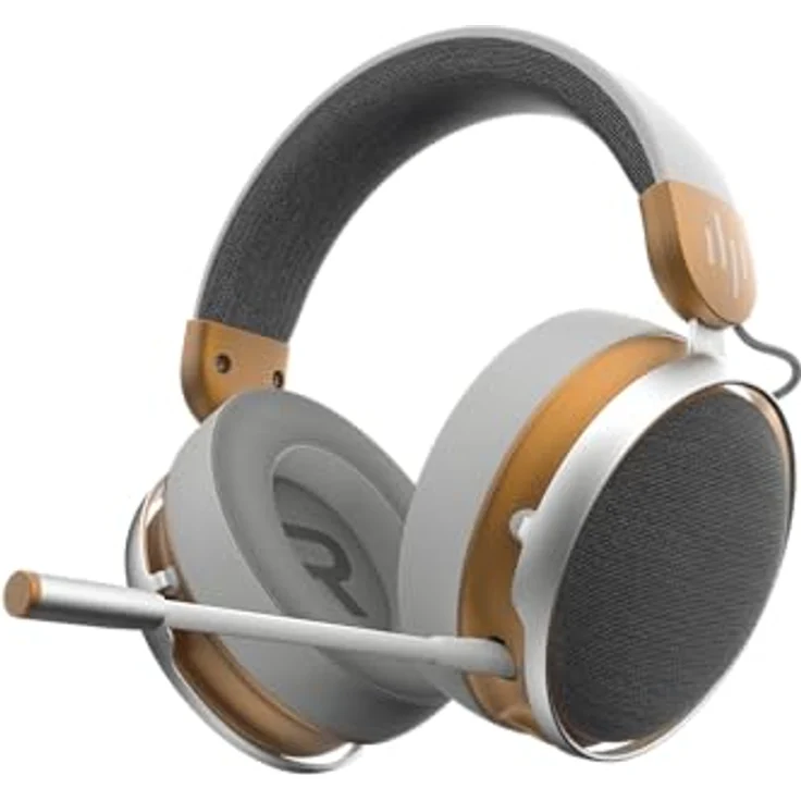 Dark Project Dpp Sono Wless White, Over-Ear-Kopfhörer mit Geräuschunterdrückung, 25 Stunden Akkulaufzeit, kabellos und kabelgebunden, Gold/Weiß – Bild 1