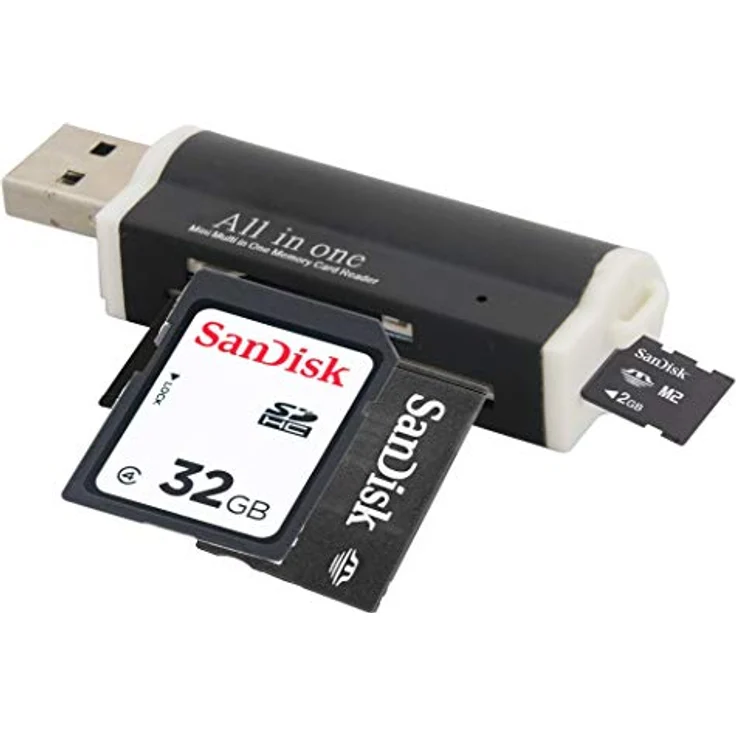 COFI 1453 All-in-One Speicherkartenleser Cardreader kompatibel mit SD/Micro SD/M2/M2PRODUO USB Kartenlesergerät Multi Kartenleser Adapter Schwarz – Bild 3