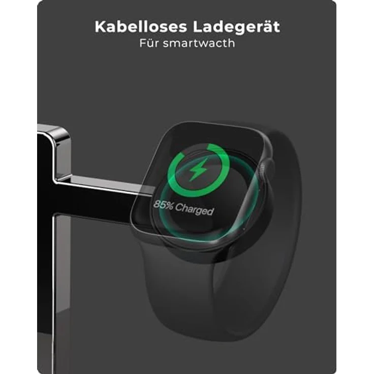 Voomy Wireless C5 Wireless Charger, 15W Ladestation für iPhone, Apple Watch & Airpods - Nachtlicht, USB-Ausgang, MagSafe-Kompatibilität – Bild 5
