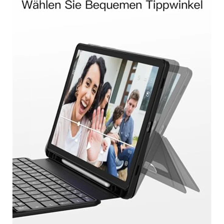 Inateck Hülle mit Tastatur für Samsung Galaxy Tab S10 FE/S9 FE/S9, abnehmbarer Ständer, QWERTZ mit Touchpad, Magnetisch, Kompatibel mit S Pen – Bild 7