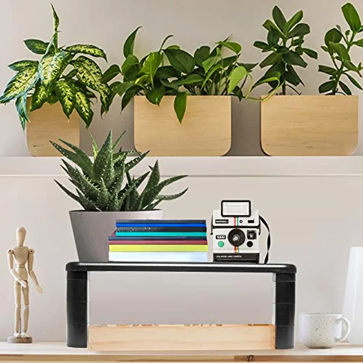 Duronic DM055 Monitorständer 40×28 cm, höhenverstellbar bis 15 cm, stabil und universell einsetzbar für Monitore, Laptops und Fernseher – Bild 3