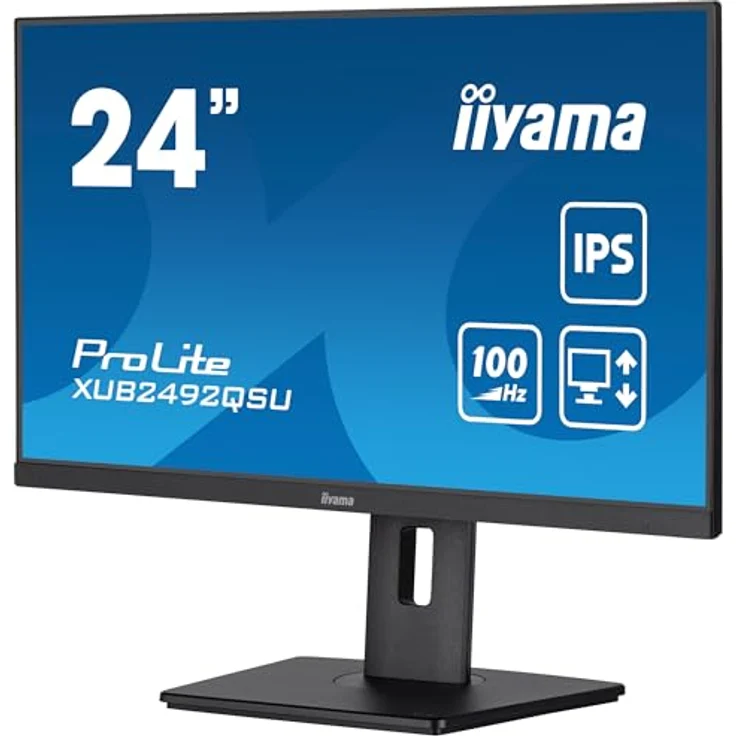 iiyama Prolite XUB2492QSU-B1 60,5cm 23,8" IPS LED-Monitor WQHD 100Hz HDMI DP USB3.2 USB-C3.2 Slim-Line Höhenverstellung Pivot FreeSync schwarz – Bild 3