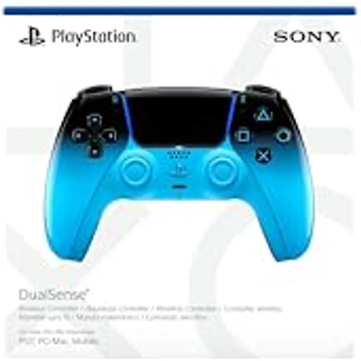 Sony DualSense, Gamepad für PlayStation 5, D-Pad, Menü-Taste, Mikrofon Stummschaltung, Blau, kabellos & verkabelt, Bluetooth/USB