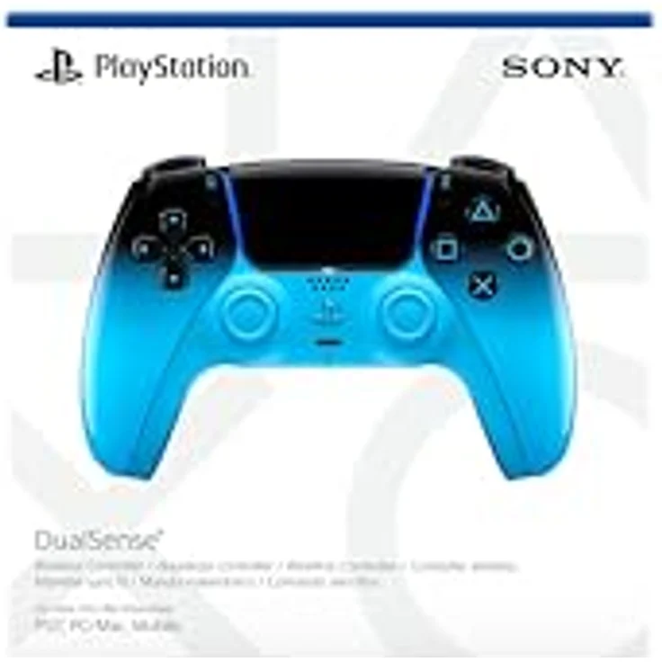 Sony DualSense, Gamepad für PlayStation 5, D-Pad, Menü-Taste, Mikrofon Stummschaltung, Blau, kabellos & verkabelt, Bluetooth/USB – Bild 1