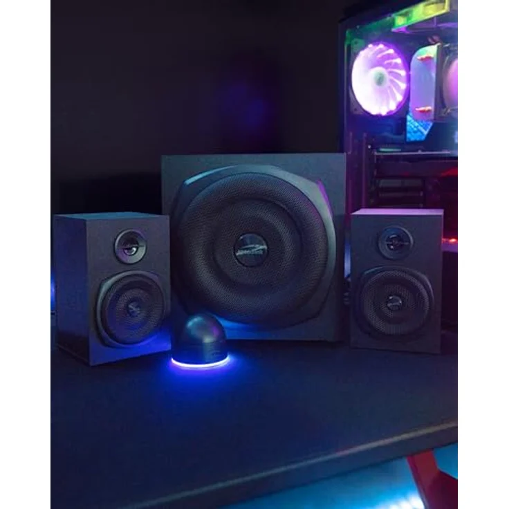 Speedlink GRAVITY LT 2.1 Subwoofer System, kraftvolles PC Lautsprechersystem mit Bluetooth und Fernbedienung, schwarz – Bild 9