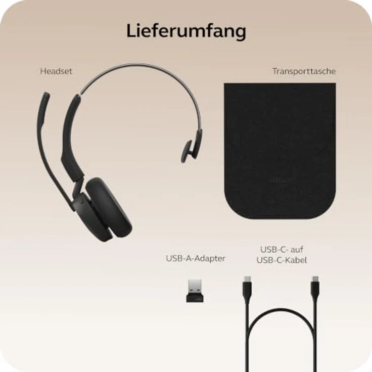 Jabra Evolve3 45 Mono, LINK 390a, UC On Ear Headset, kabellos, Bluetooth®, leichtes Design, Schwarz – Bild 9