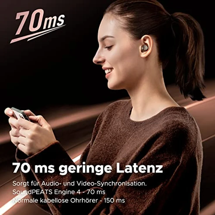 SoundPEATS Engine4 Bluetooth Kopfhörer mit Hi-Res Audio und LDAC, Dual-Dynamic-Treibern für Stereo-Sound Kabellose Ohrhörer, Bluetooth 5.3 und Dual-Device-Verbindung, 43 Stunden, App-Steuerung – Bild 5