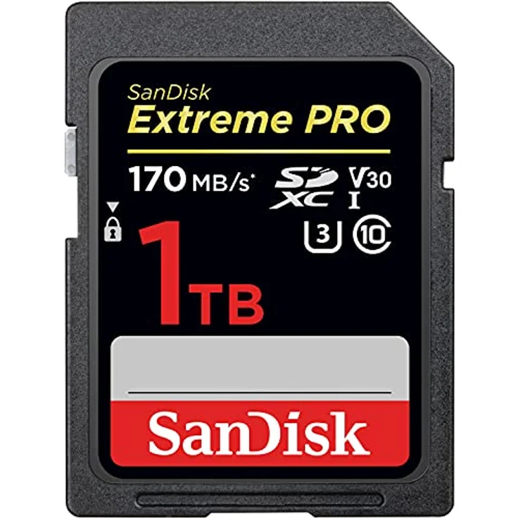SanDisk Extreme PRO SDXC UHS-I Speicherkarte 1 TB (170 MB-s, U3, V30, SD Karte für 4K-UHD-Video, temperaturbeständig, wasserdicht, stoßfest) schwarz – Bild 2
