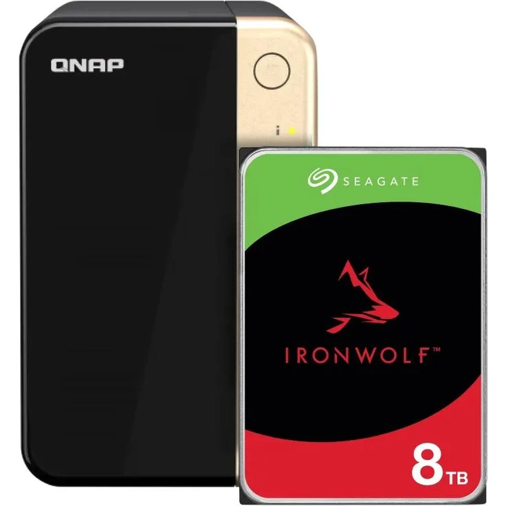 QNAP TS-264-8G, NAS mit 2 x 8 TB Seagate IronWolf, Quad-Core Prozessor, SSD-Caching und RAID-Unterstützung