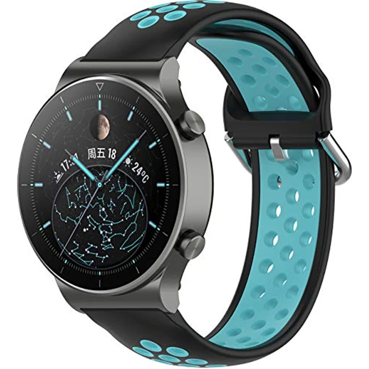Shieranlee Soft Silicone Band für Huawei Watch GT2 PRO, 22mm Armband compatible mit YAMAY SW022, Imilab KW66, Haylou RT LS05S, One Plus - Schnellwechsel-Pin, rostfreier Edelstahlverschluss – Bild 1