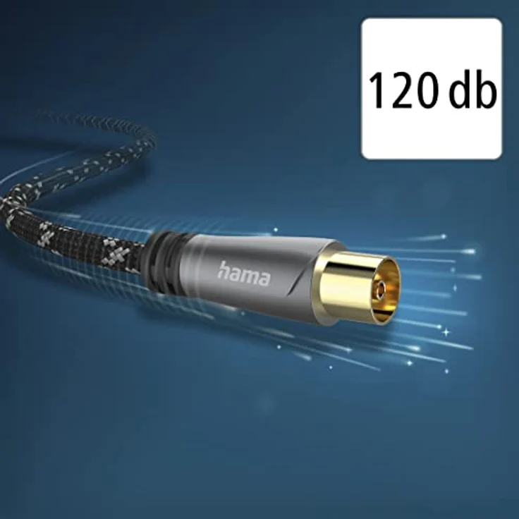 Hama Antennen-Anschlusskabel 120 dB, Koax-Stecker - Koax-Kupplung, 3 m, Schwarz/Grau, Hi-Def Übertragung – Bild 3