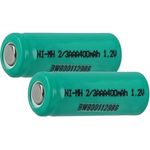 vhbw 2X Akku-Rohzellen 2/3AAA NiMH, 400 mAh, 1,2 V, Hochleistungsakku für Akkupacks