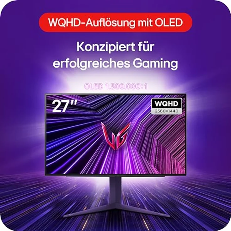 LG Electronics 27GS95QE-B.AEU UltraGear™ OLED Gaming Monitor 27" 2560 x 1440 240 Hz HDR10 Schwarz – Bild 3