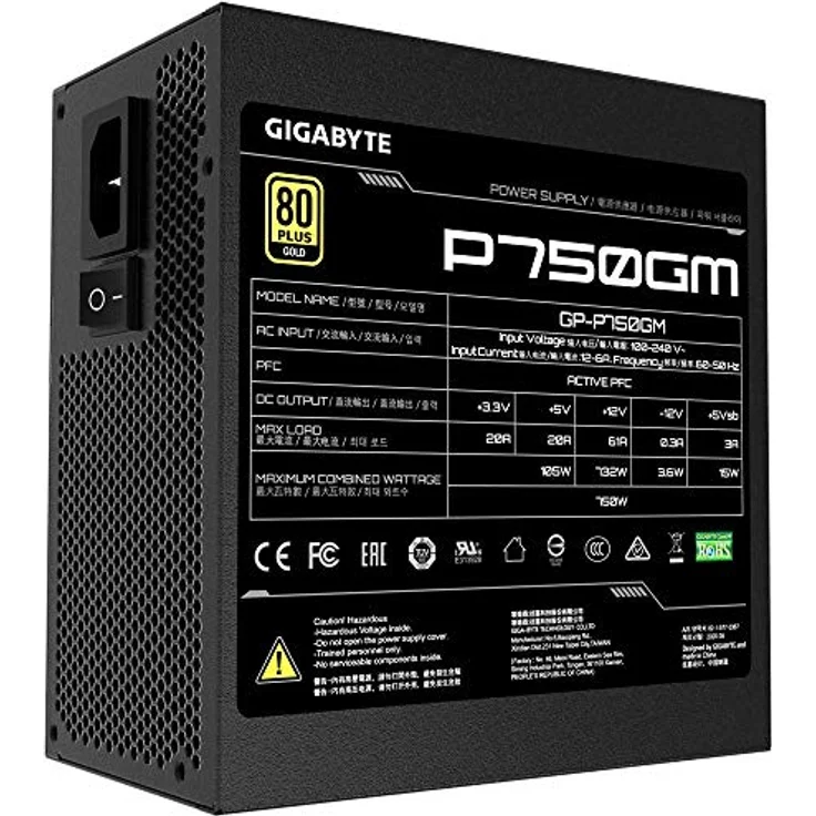 Netzteil Gigabyte 750W P750GM, GP-P750GM, schwarz, Einheitsgröße – Bild 2